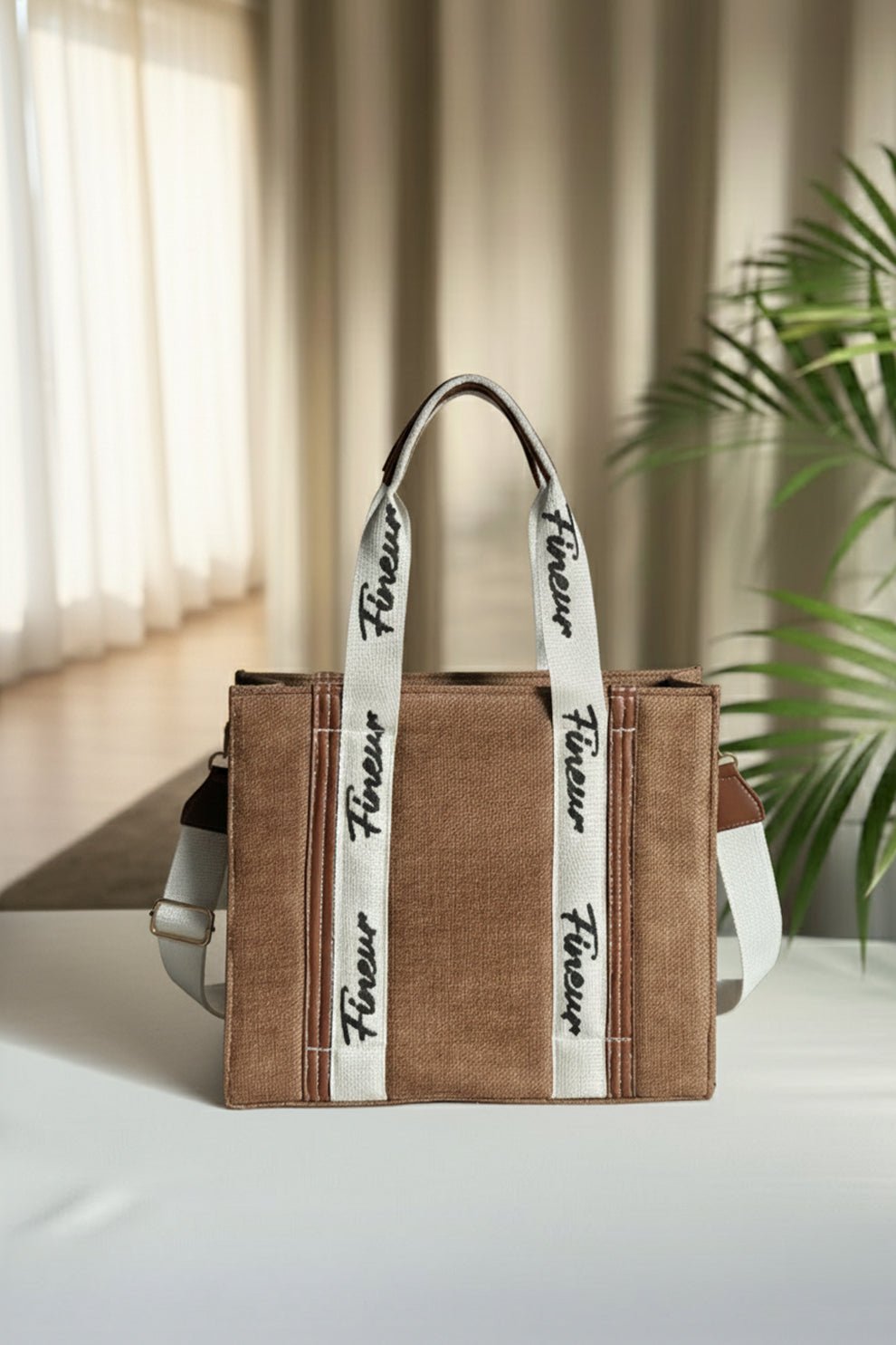 7_dd1aa42d-a44d-4eb3-9b95-11881b60ca3d Fineur Canvas Modern Muse Tote - Light Brown - Image 1