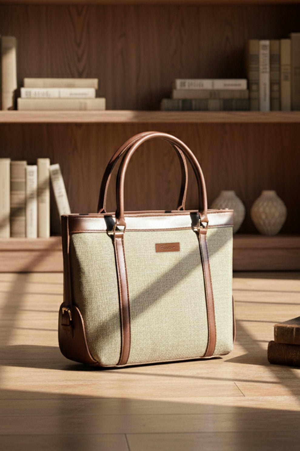 8_3a0e0d04-a65b-4bb2-98e7-50e6b33cabe6 Fineur Strap Jute Tote - Tan Brown - Image 1