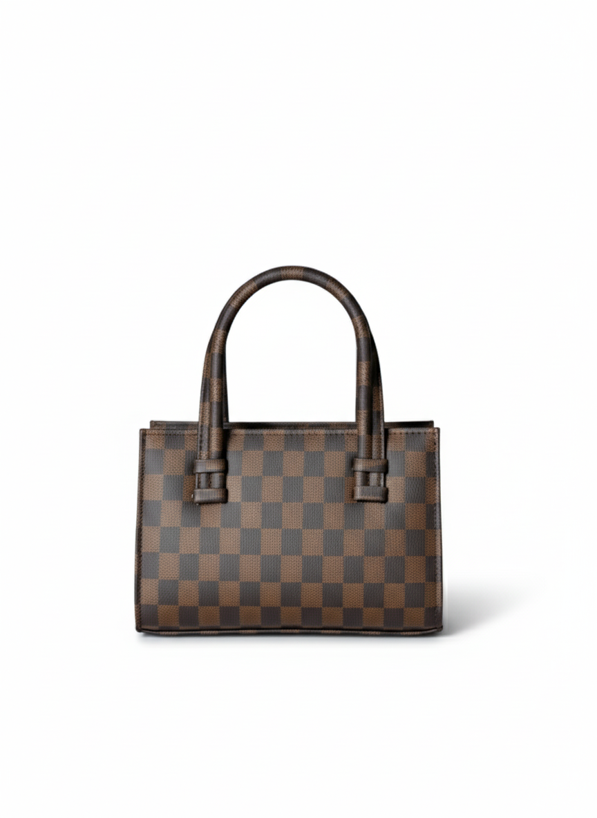 WSB01M136V1_1 MINI CHECKERED HANDBAG - BROWN - M136 - Image 1